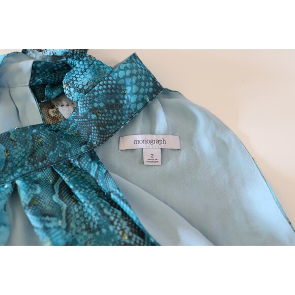 Monograph Y2K Style Snake Print Halter Ombre Sheer Top Glitter Mob Wife Size 2 - Picture 10 of 11